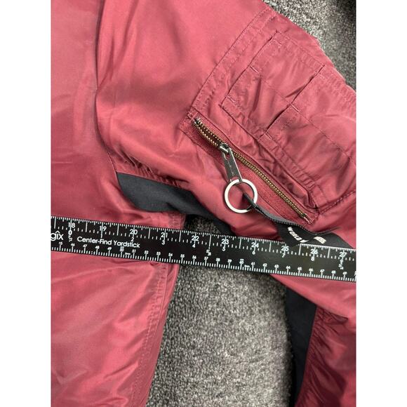 Carhartt WIP Jacket Mens Medium Burgundy Black Ashton Bomber Nylon Zip I016787 - Picture 11 of 12